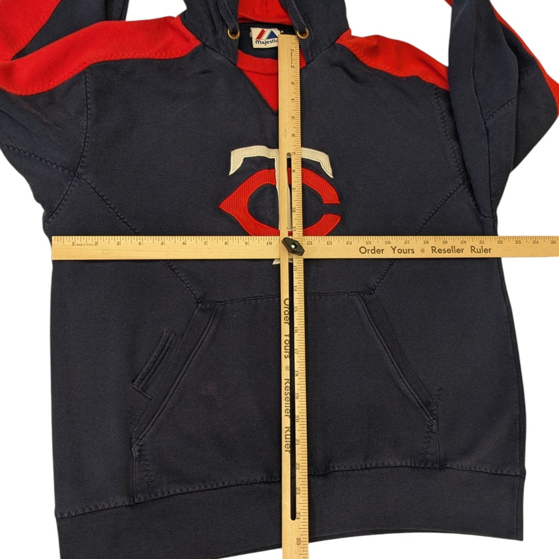 Majestic Minnesota Twins Hoodie Men Large Pullover Sweatshirt Vintage Kangaroo