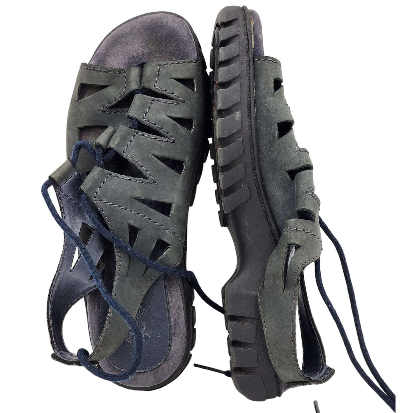 Earth Shoe Sandals Womens Size 10 Gray Leather Upper Strappy Outdoor Elm 3832590