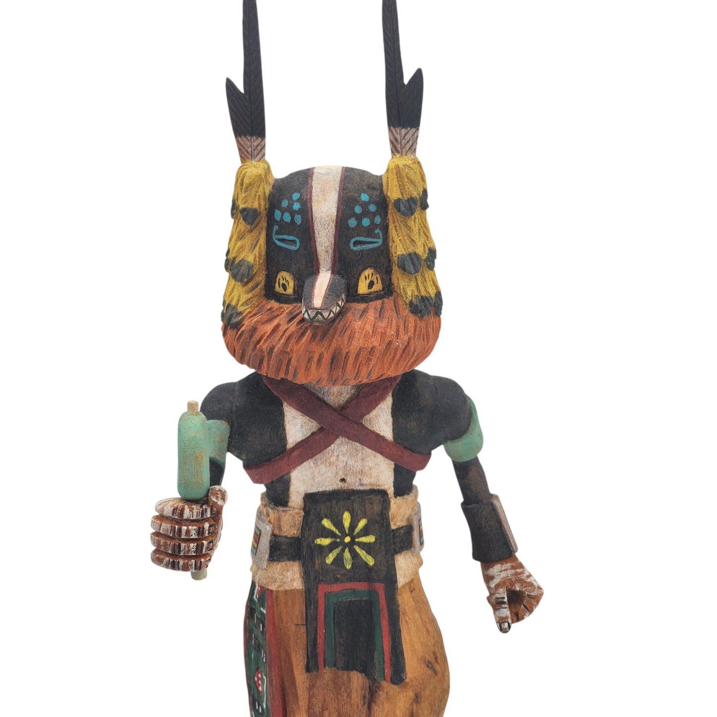 Hopi Kachina Badger Signed Gai-nah-ne Ray Jose Carved Native American Katsina 14