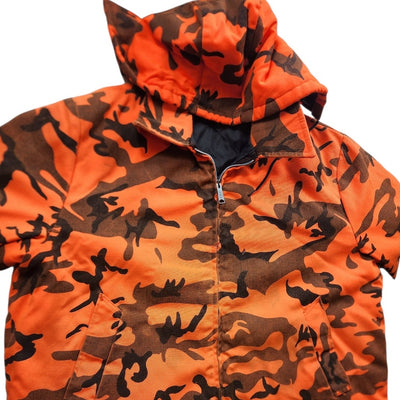 Vintage Woodfield Camo Hunting Jacket Mens XL USA Quilted Lining Hooded Gorpcore