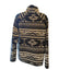 Eddie Bauer Sweater Womens XL Fleece Pullover Aztec Tribal Black White Cozy Warm