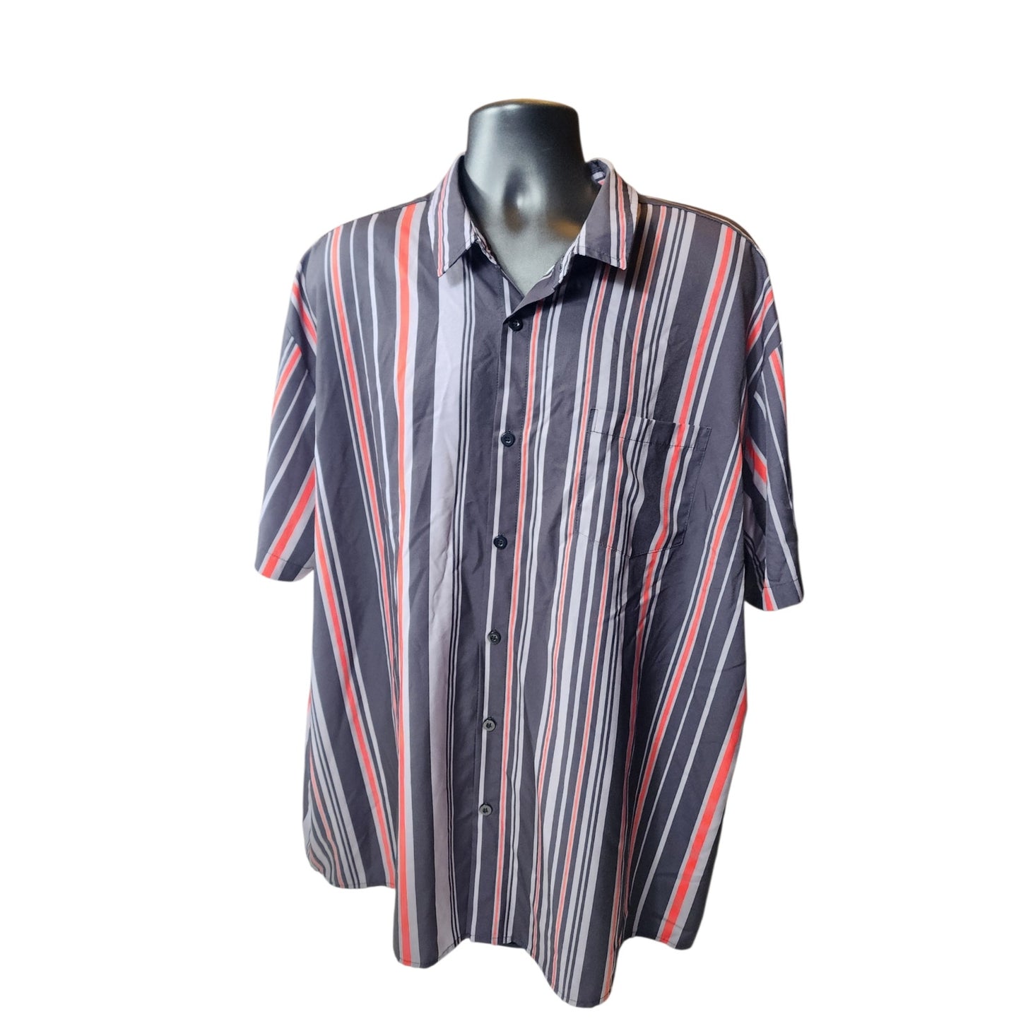 Hardaddy Shirt Mens 3XL Button Short Sleeve Oversized Casual Stripes Lightweight