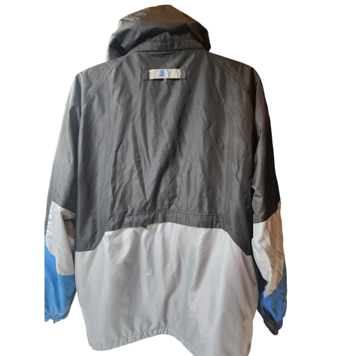 Vintage Starter Ski Jacket Mens Large Hooded Blue 90s Y2K Winter Coat Snow Retro