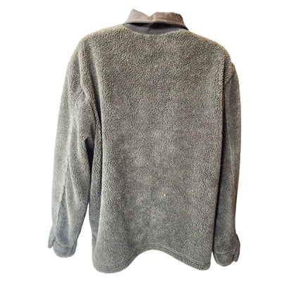Teddi Floral Embroidered Sherpa Fleece Jacket Women Large Cozy Fall Cottagecore