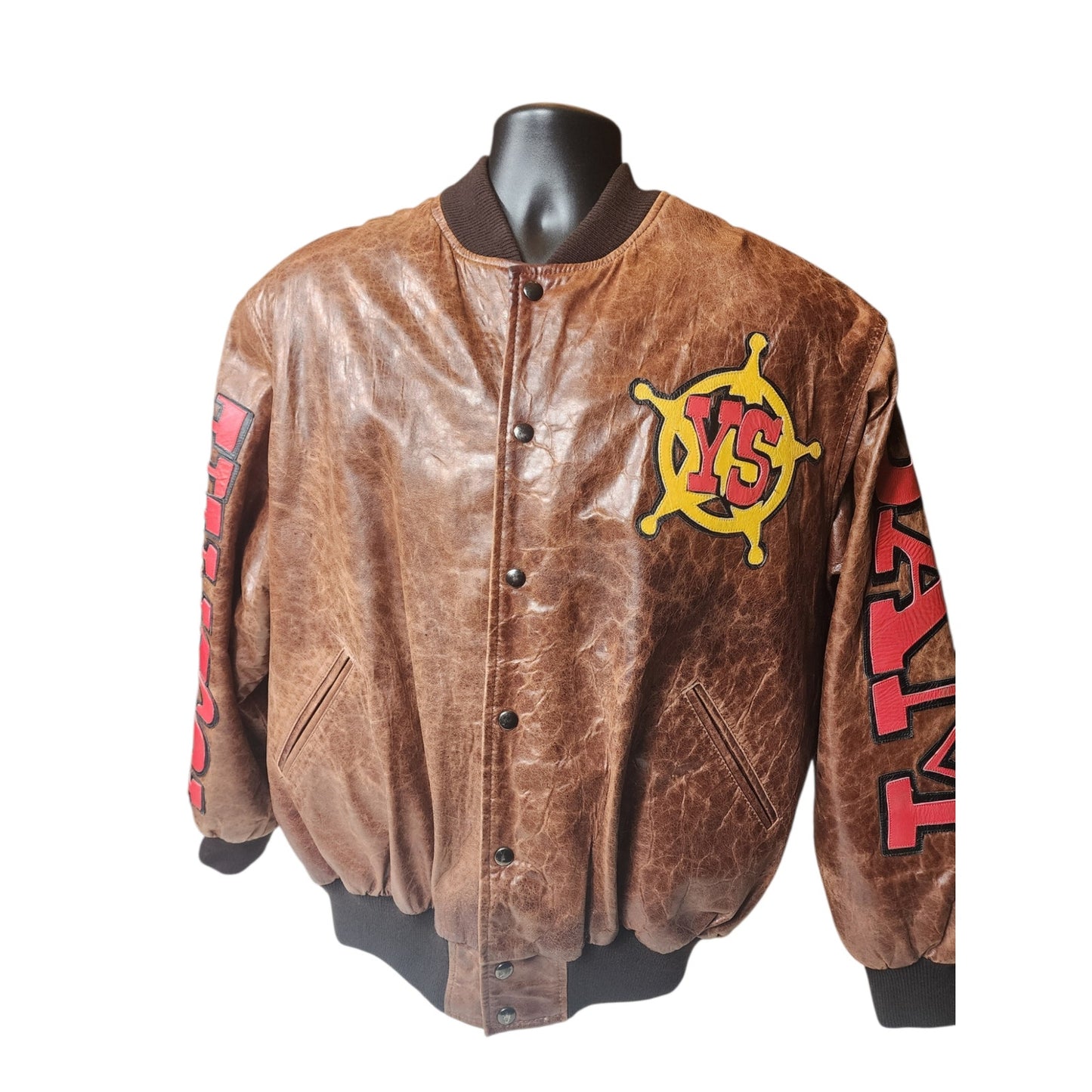 Yosemite Sam Jacket Looney Tunes Vintage Leather Richards Bomber Mens XL Y2K