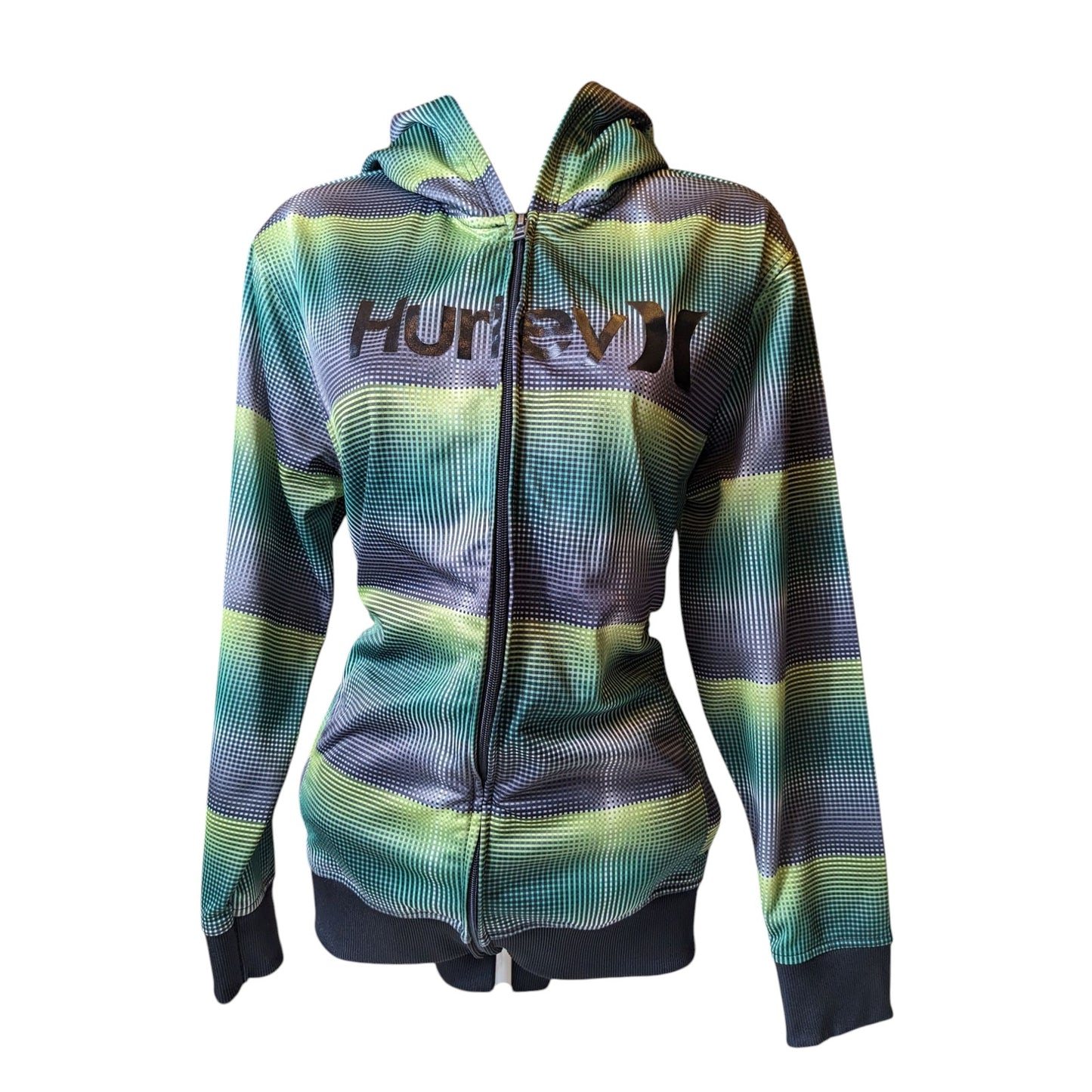 Hurley Hoodie Women Large Zip Graphic Jacket Y2K Style Streetwear Surf Skate