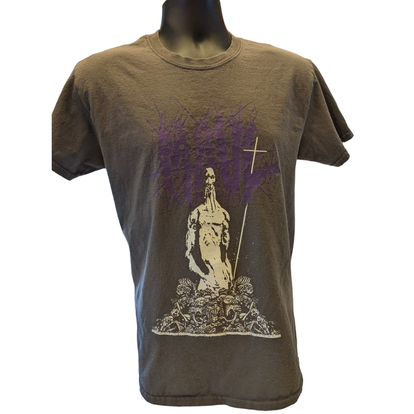 Gothic Graphic Tee T Shirt Mens Medium Short Sleeve Skeleton Macabre Heavy Metal