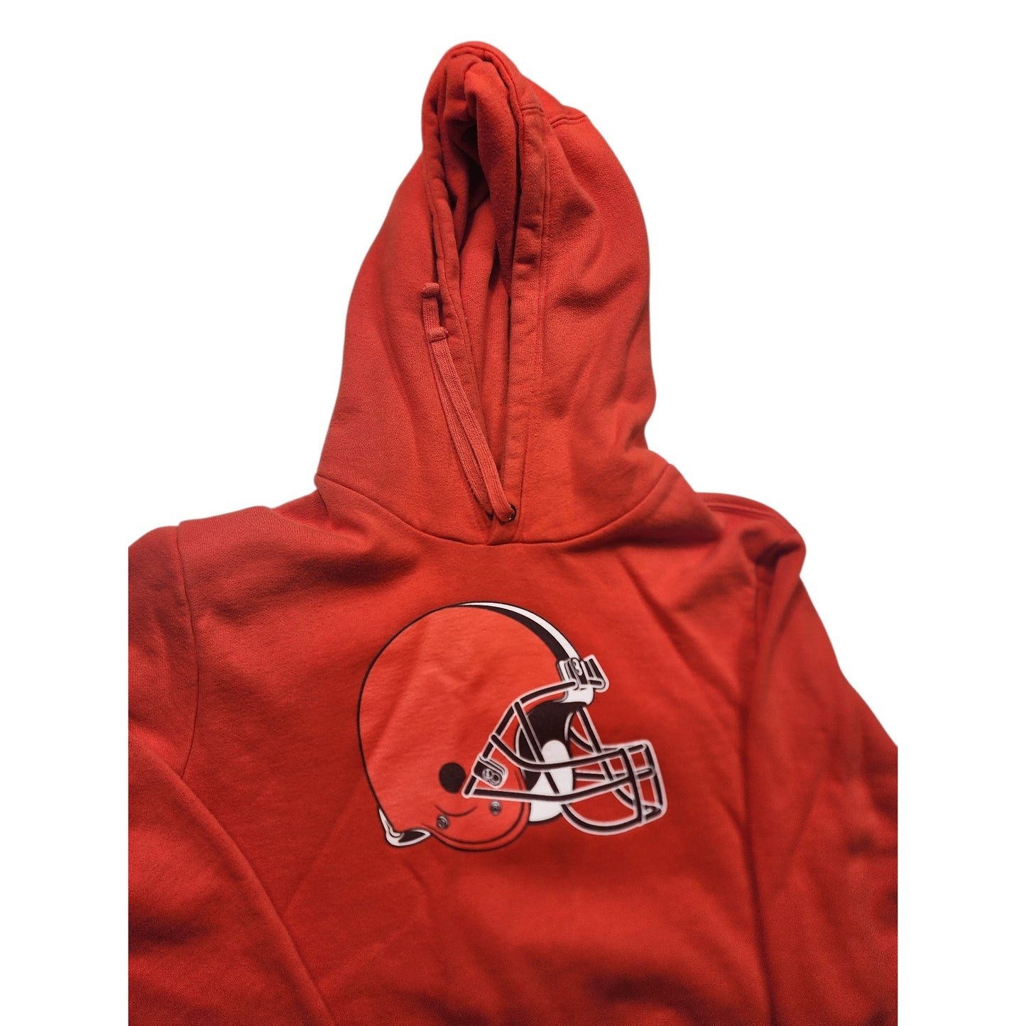 NFL Team Apparel Cleveland Browns Hoodie Mens Large Orange Pullover Sweatshirt