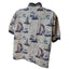 American Summer Polo Shirt Mens Large Nautical Sailboat Vintage Vacation Preppy