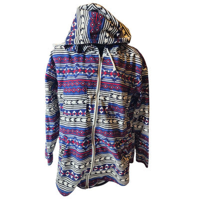 HM Divided Hoodie Womens 10 Shacket Boho Southwestern Style Full Zip Aztec