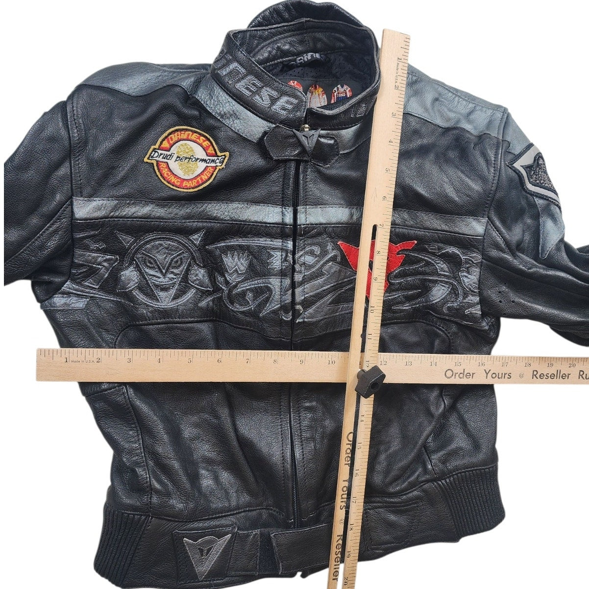 Dainese Jacket Small 46 Leather Motorcycle Drudi Racing Armor Italy MotoGP Devil