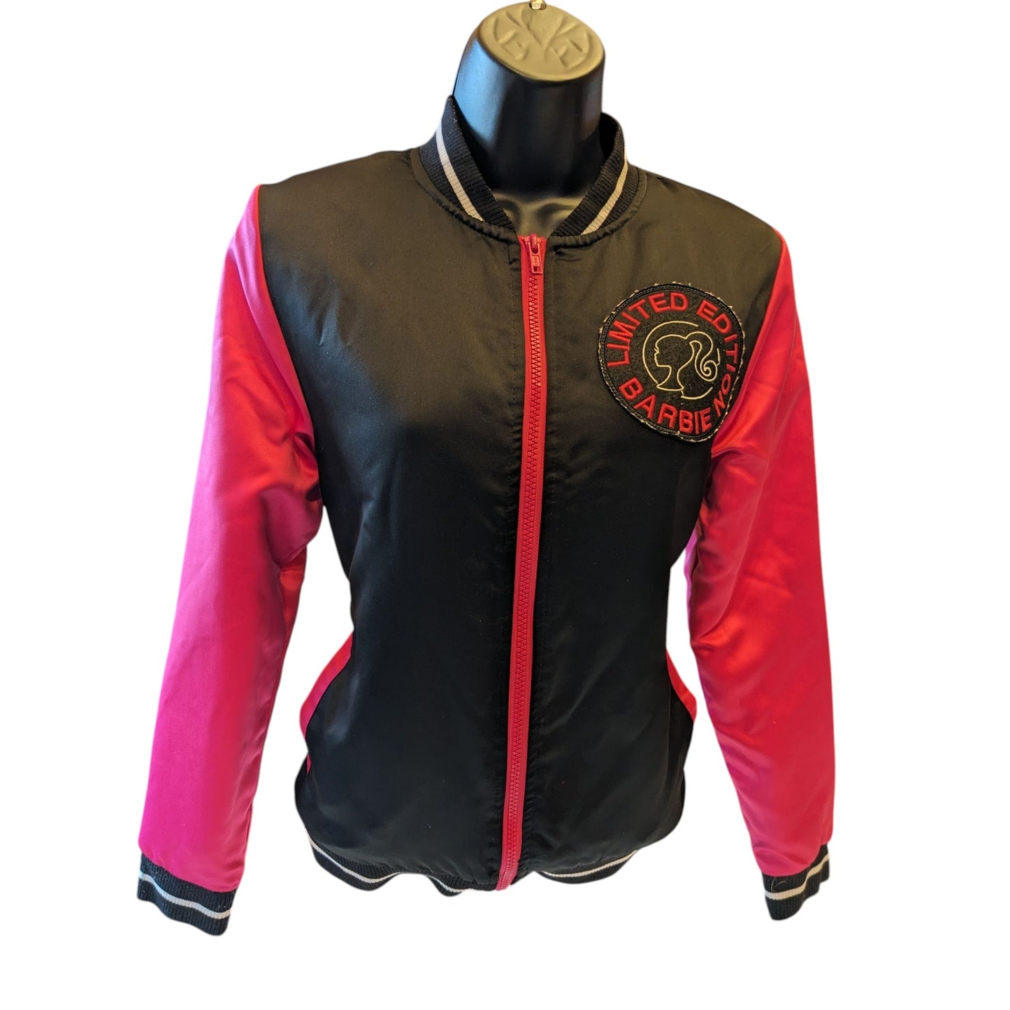 Barbie Limited Edition Varsity Jacket Girls XL 14-16 Bomber Car Graphic 117508
