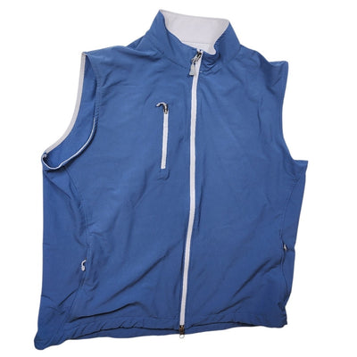 Peter Millar Wind Vest Mens XL Blue Full Zip Lightweight Golf Jacket Activewear