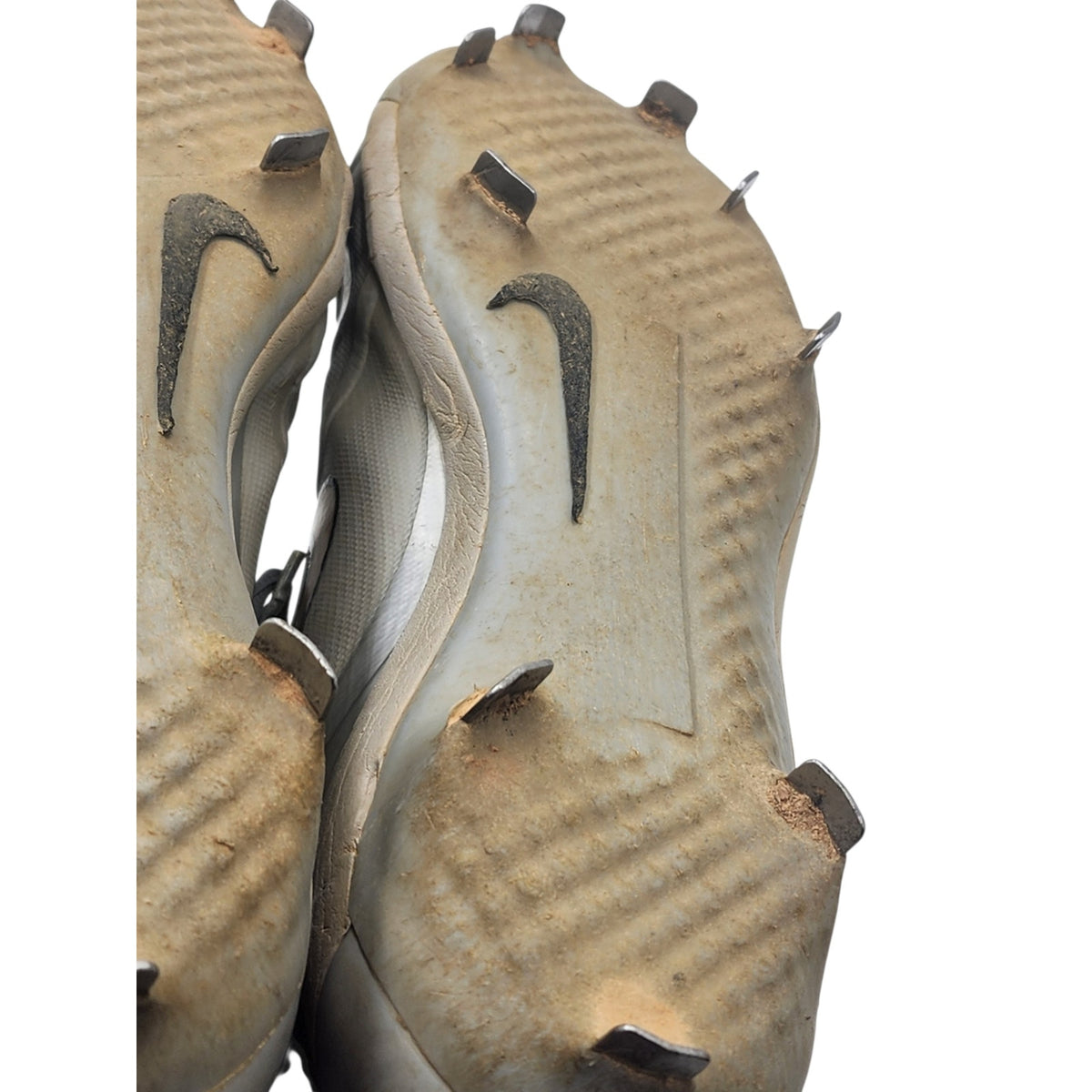 Nike Huarache Baseball Cleats 10.5 Gray Gold Metal Spikes High Top 923428-070
