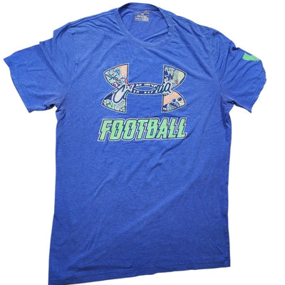 Under Armour Football T Shirt Medium Loose HeatGear Tee California Map Graphic