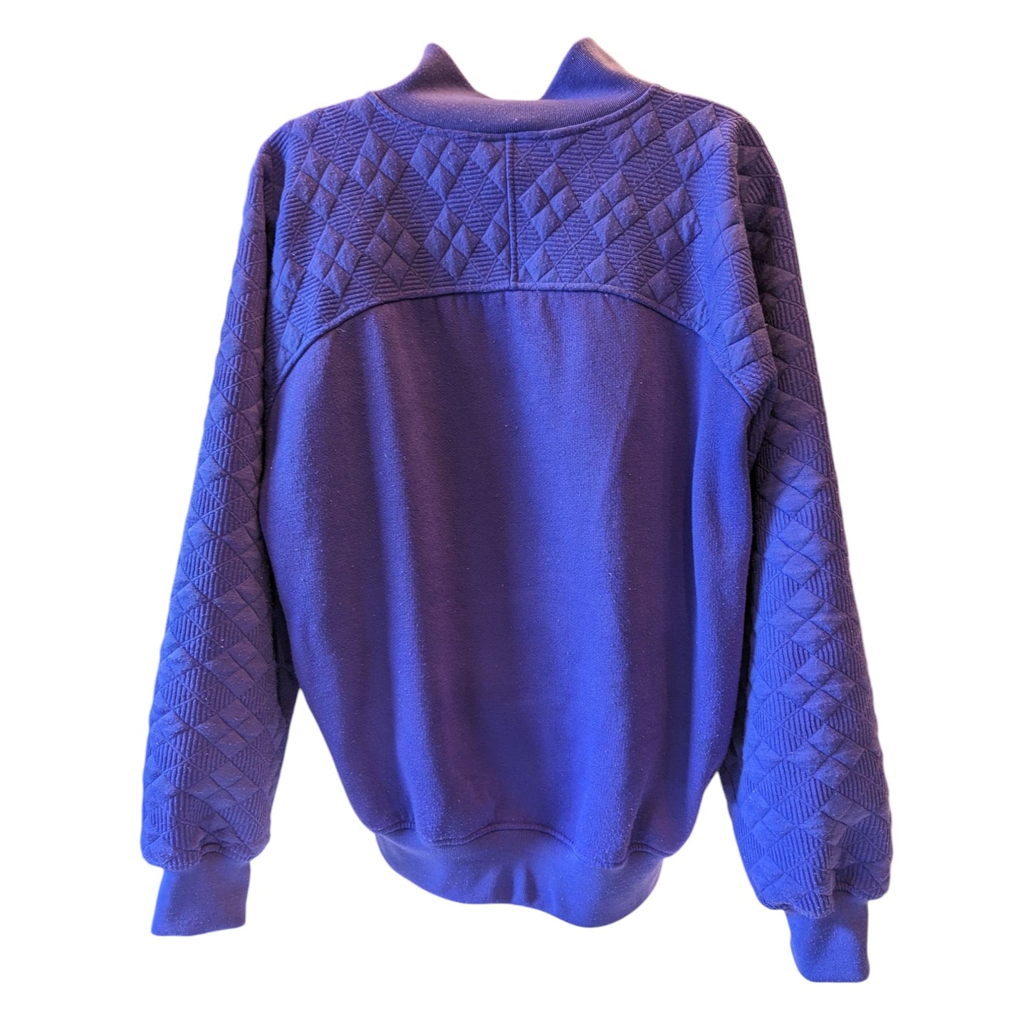 Vintage Gitano Sweatshirt Women Medium/Large Purple Quilted Pullover Mock Neck