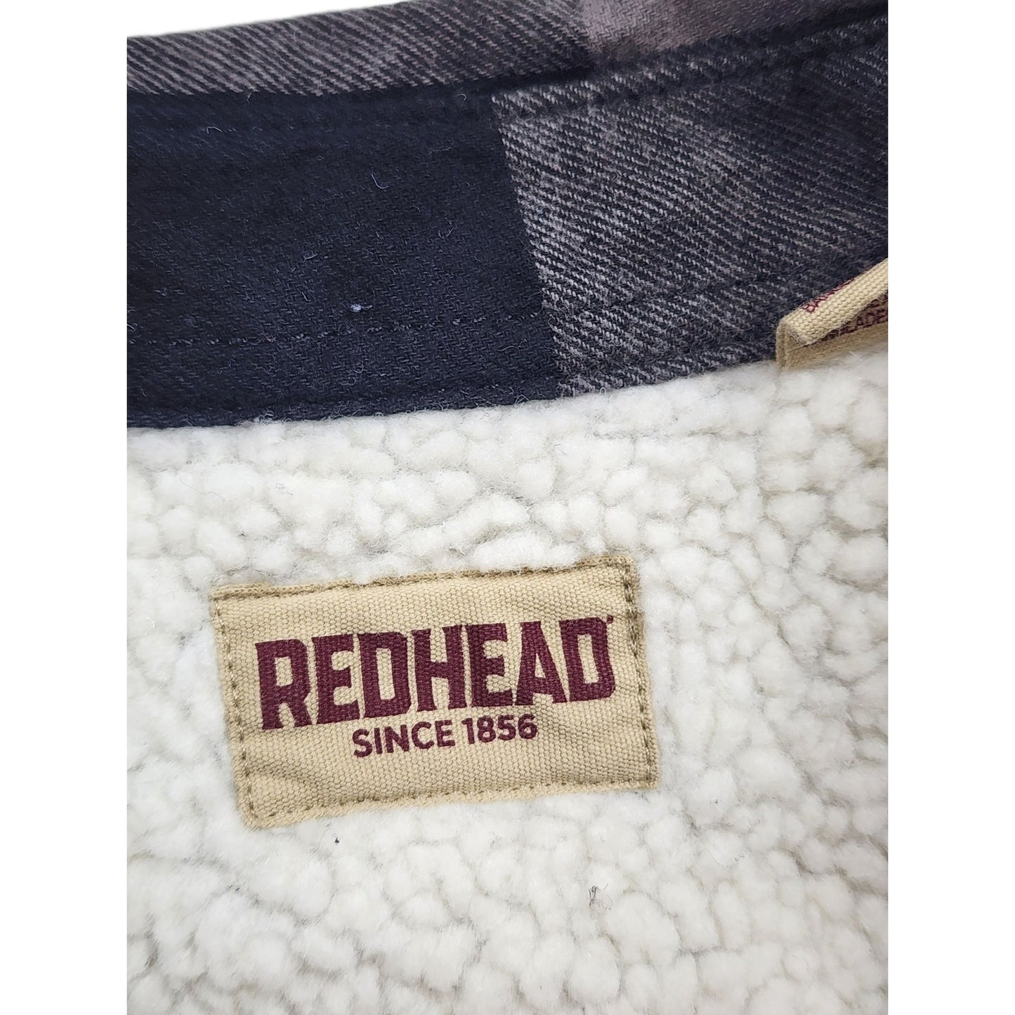 RedHead Fleece Plaid Flannel Jacket Shirt Men Medium Shacket Lumberjack Gorpcore