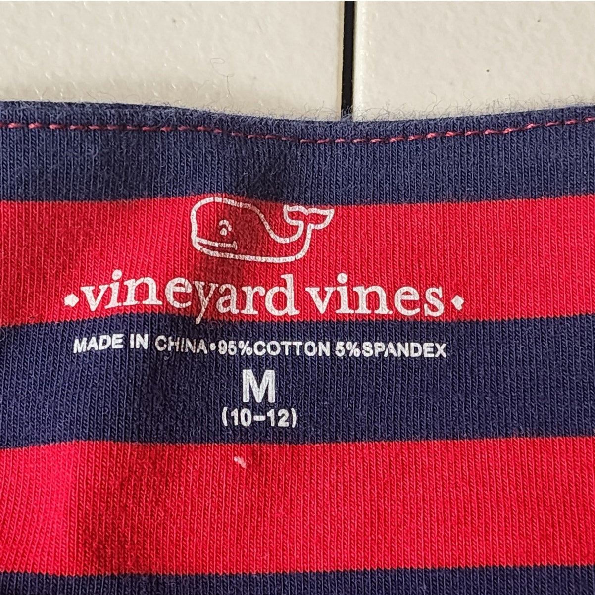 Vineyard Vines Girl Stripe Dress Medium Long Sleeve Cotton Spandex Preppy School