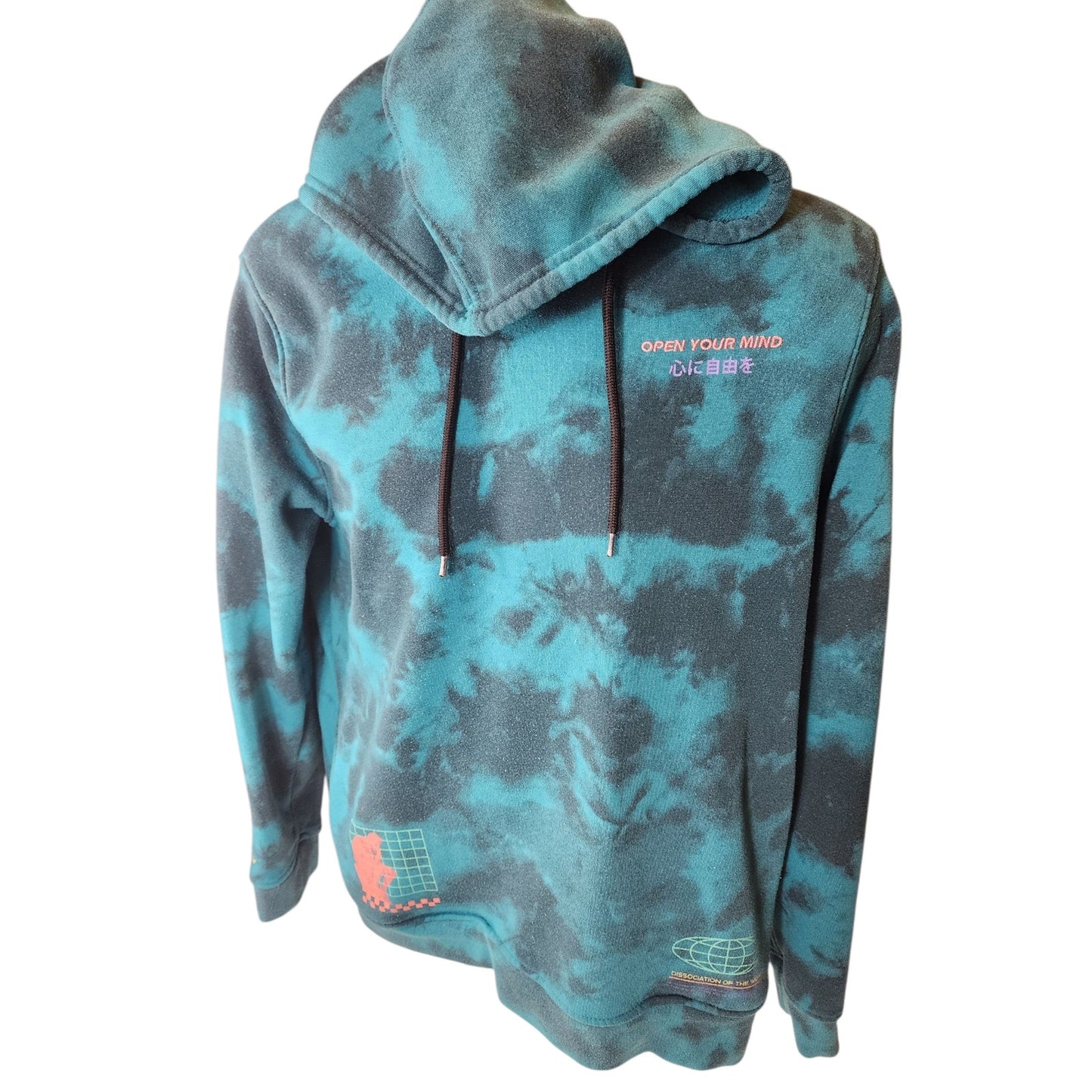 Brooklyn Cloth Hoodie Men Medium Women Large Tie Dye Graphic Open Your Mind Tech