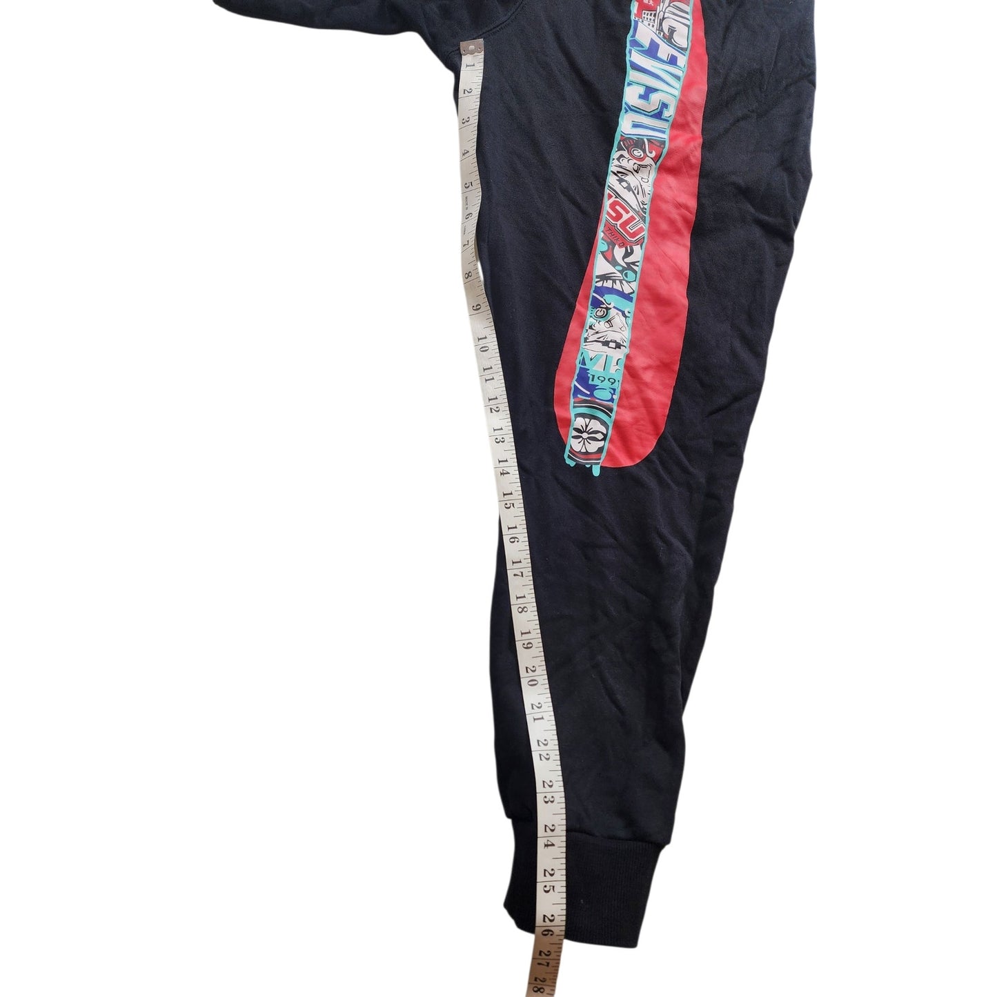 EVISU Heritage Custom XL Sweatpants Red Daicock Graphic Logo Streetwear Joggers