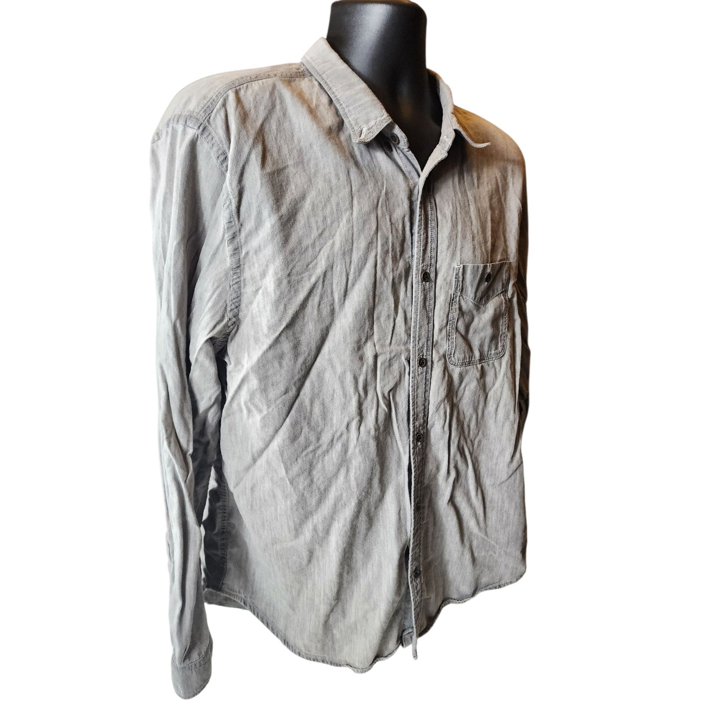 7 For All Mankind Shirt Mens XL Long Sleeve Casual Top Denim Look Soft Grunge