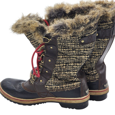 Sorel Tofino Boots Womens 9 Faux Fur Waterproof Winter Snow NL2388-231 Gorpcore