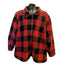 Denim & Co Sherpa Lined Buffalo Plaid Fleece Jacket Women 4X Red Black Button Up