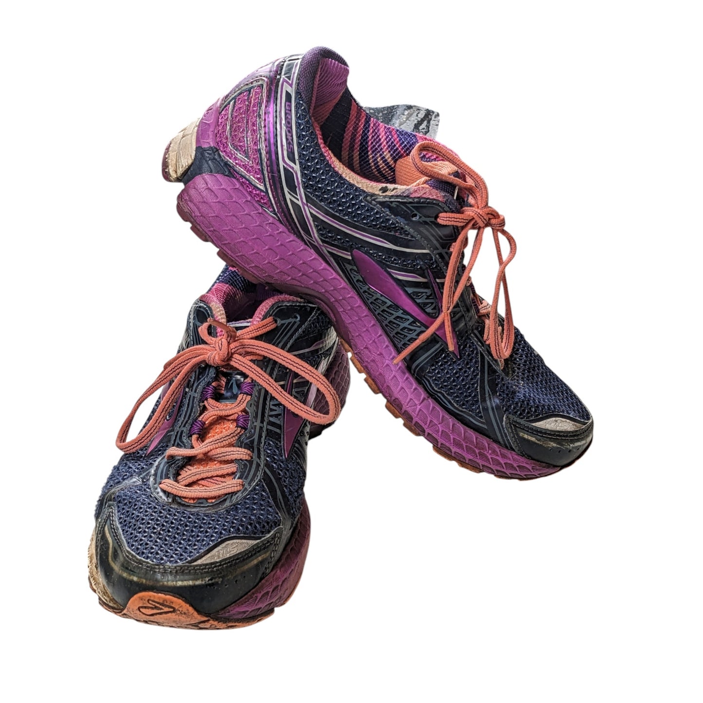 Brooks GTS Running Shoes Women Size 10.5M Blue Pink Trail Sneakers Fitness ST