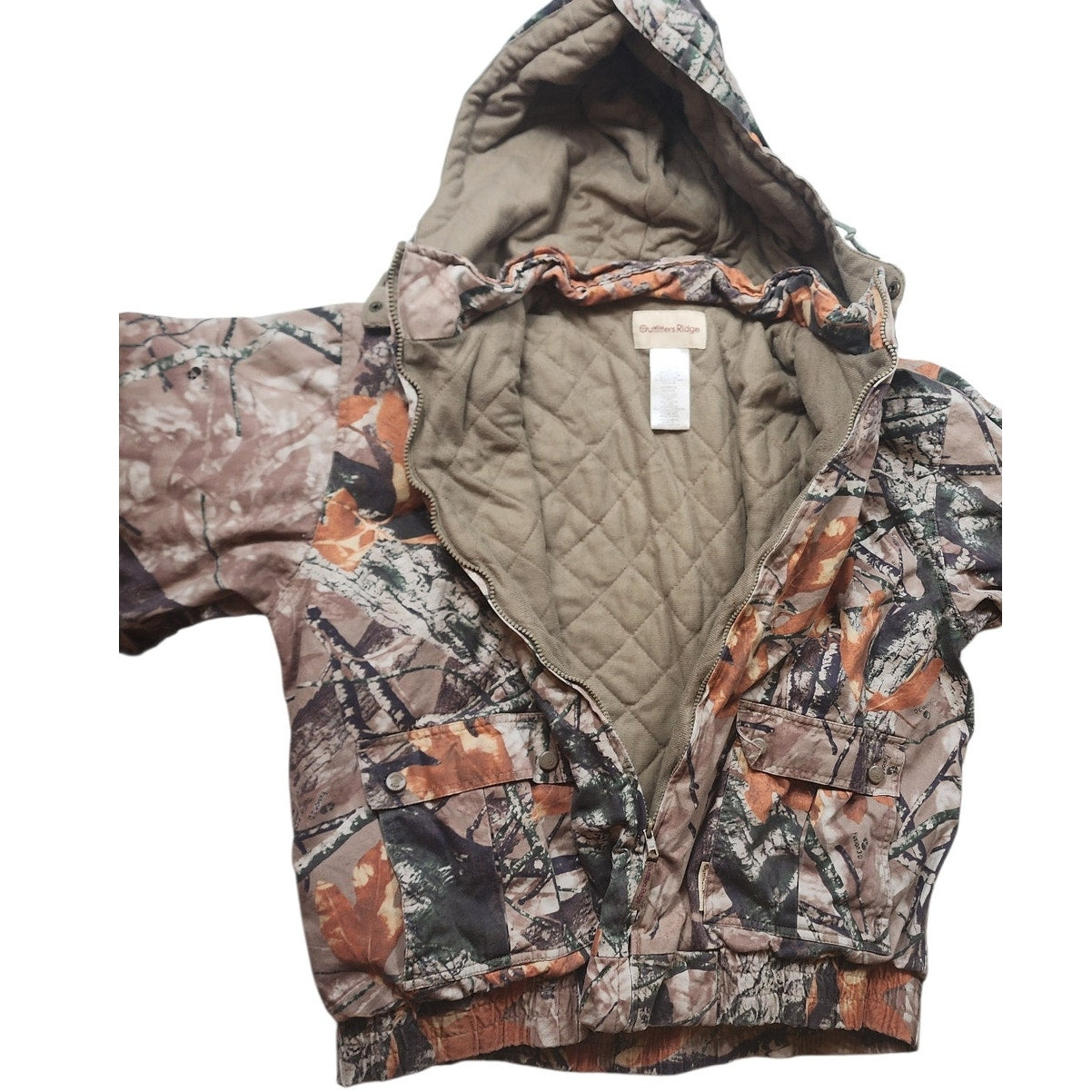 Outfitters Ridge Fusion 3D Camo Hunting Jacket Large Hooded Quilted Gorpcore Y2K