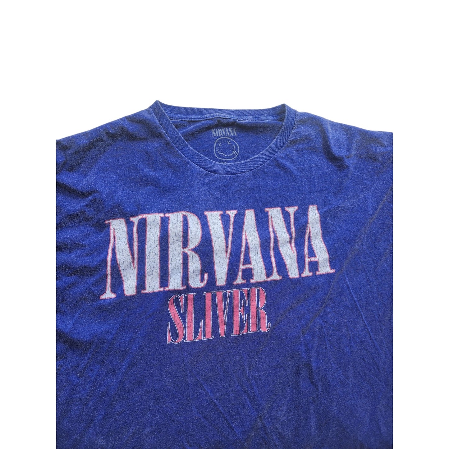 Nirvana Band T Shirt Mens 2XL Sliver Graphic Tee Grunge Distressed Vintage Style