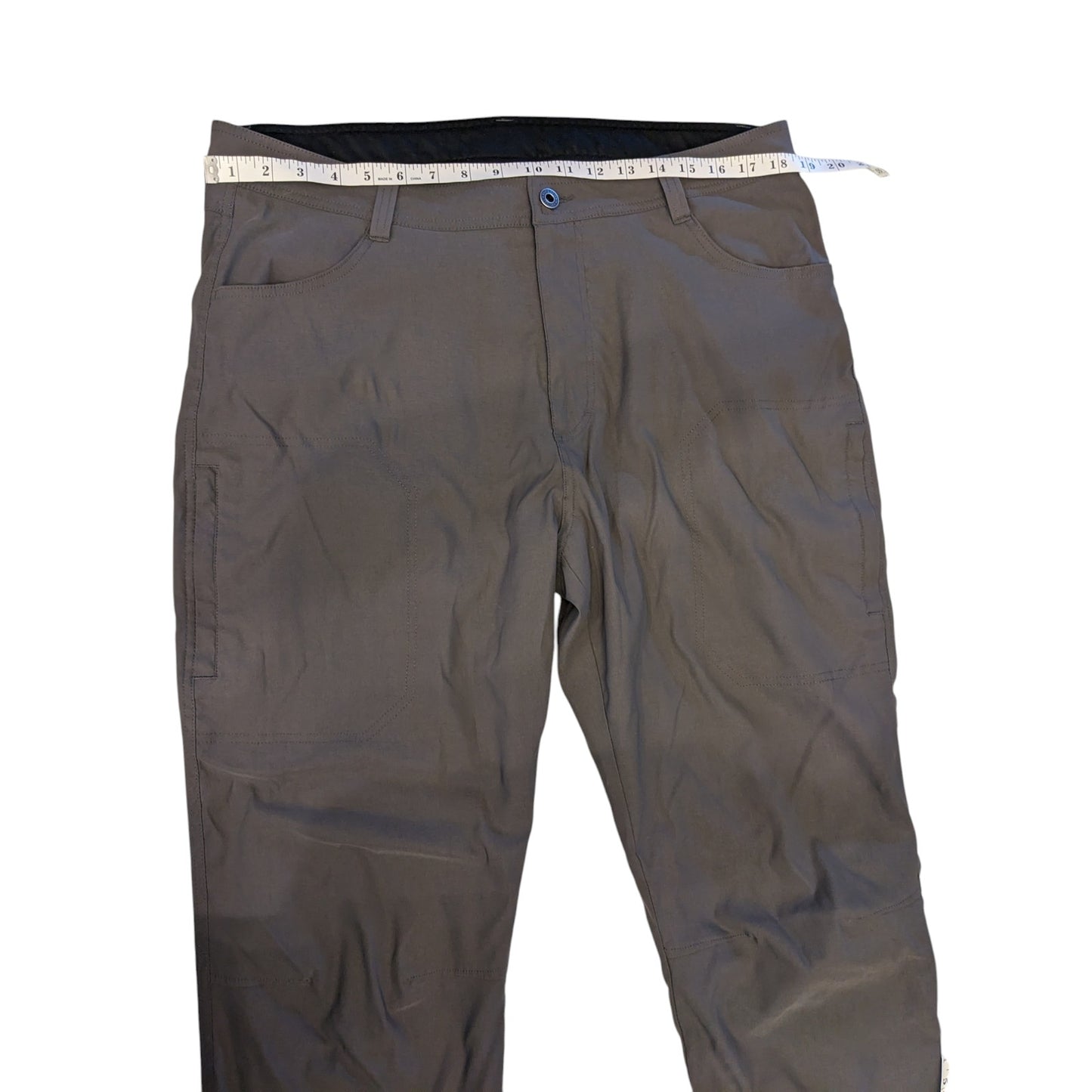 Eddie Bauer Pants Mens 38x34 Gray Lined Nylon Warm Outdoor Hiking Fleece Lining