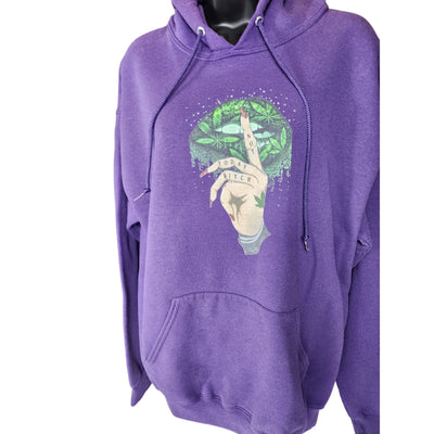 Jerzees Hoodie Women Large Graphic Lips Shh Finger Not Today Sweatshirt Y2K Rare