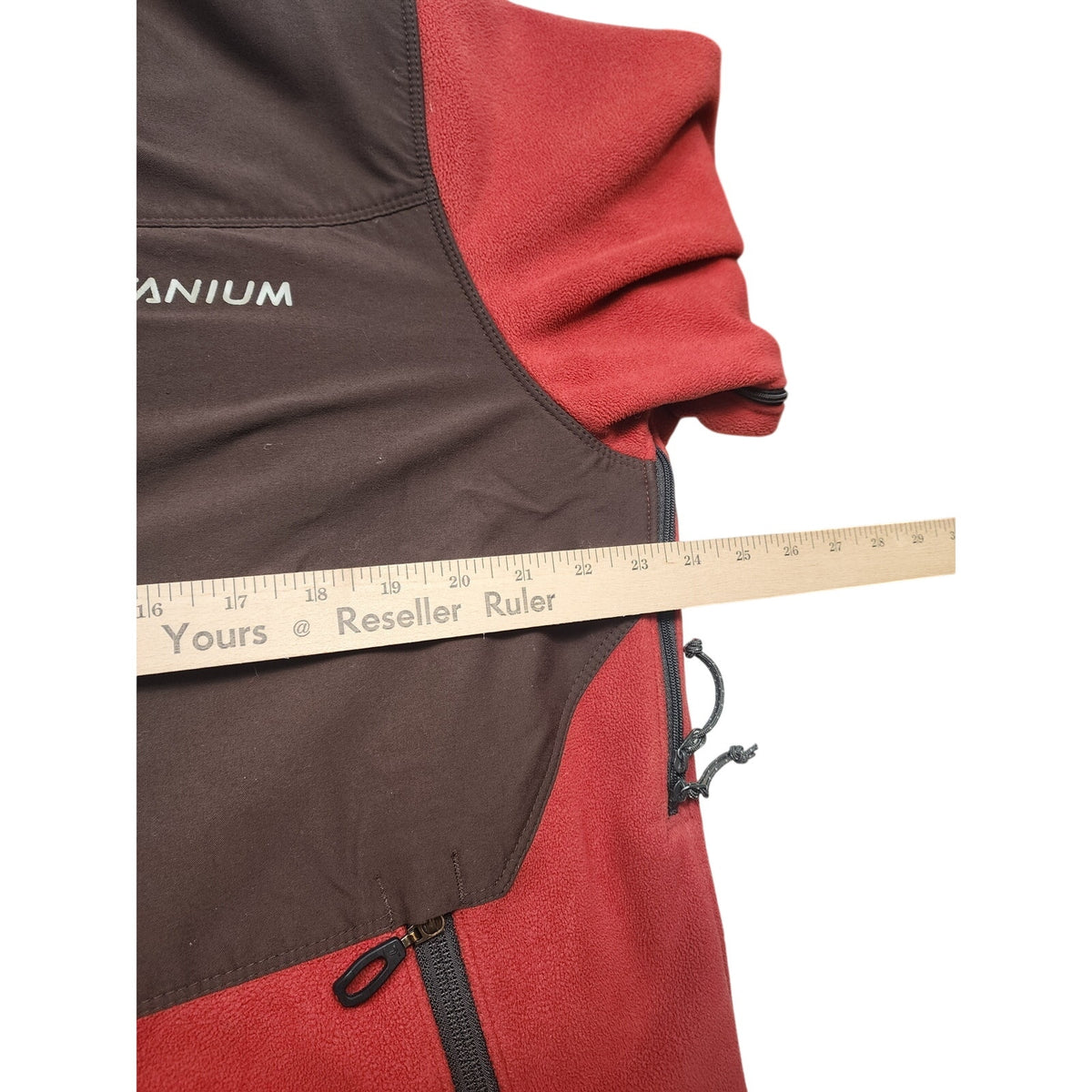 Columbia Titanium Fleece Jacket Mens XL Red Brown Full Zip Interchange Gorpcore