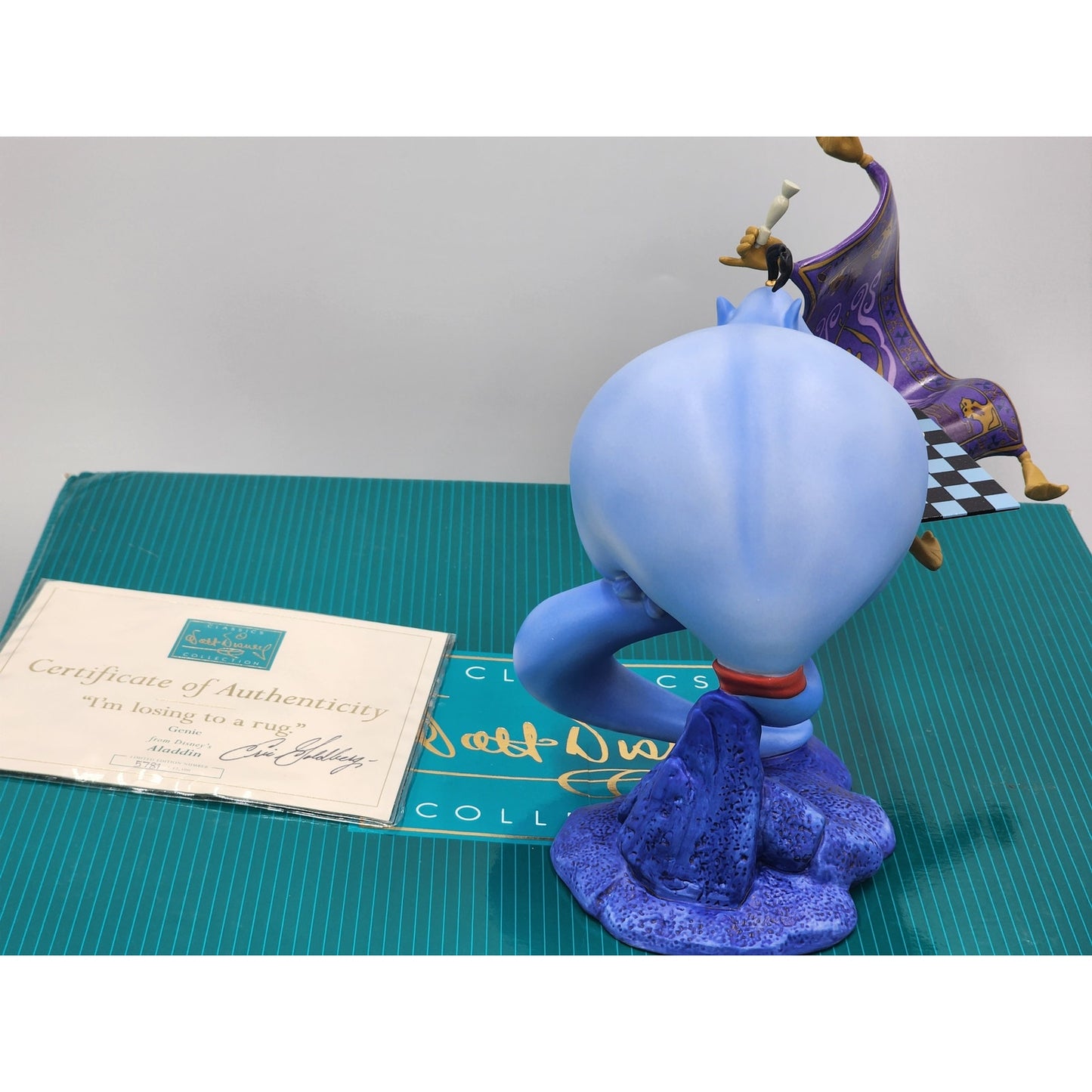 WDCC Aladdin Genie Chess Figurine I’m Losing to a Rug Figure LE Retired COA Box