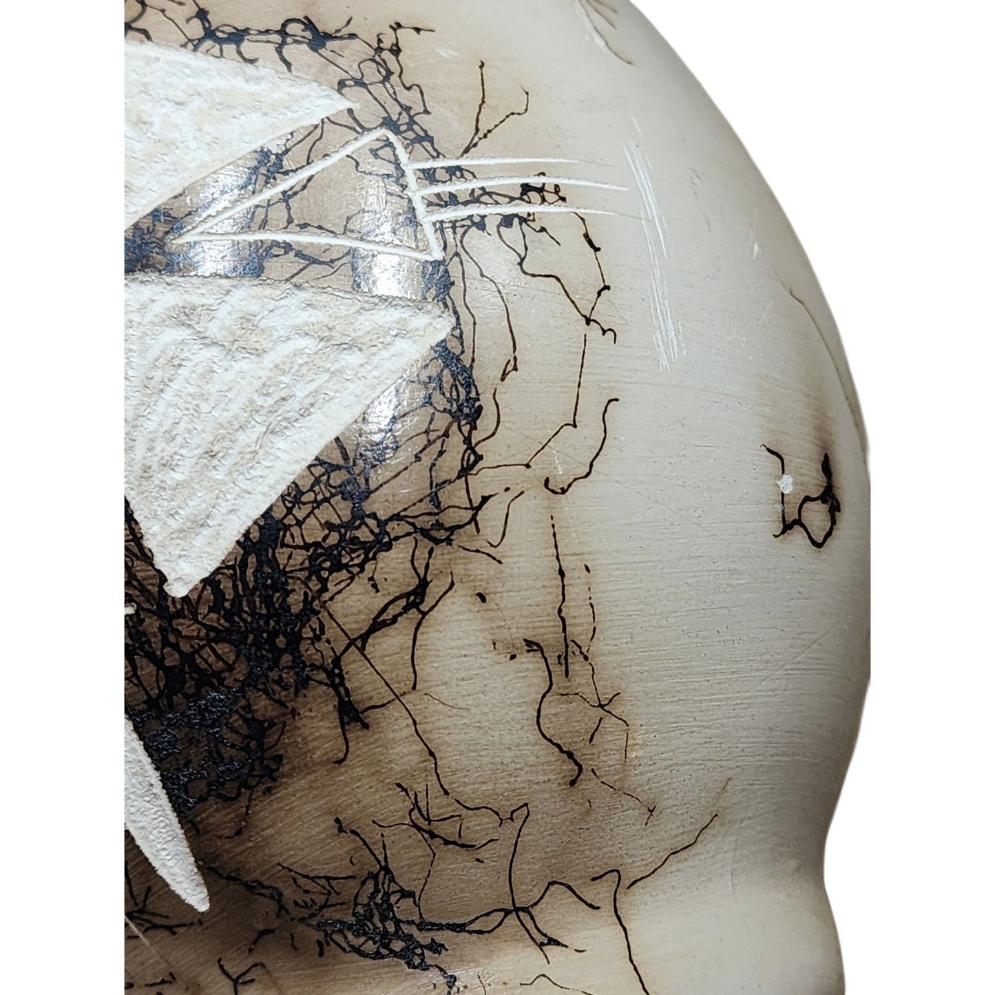 Native American Horsehair Pottery Vase Signed Southwest Etched Design Navajo 6"