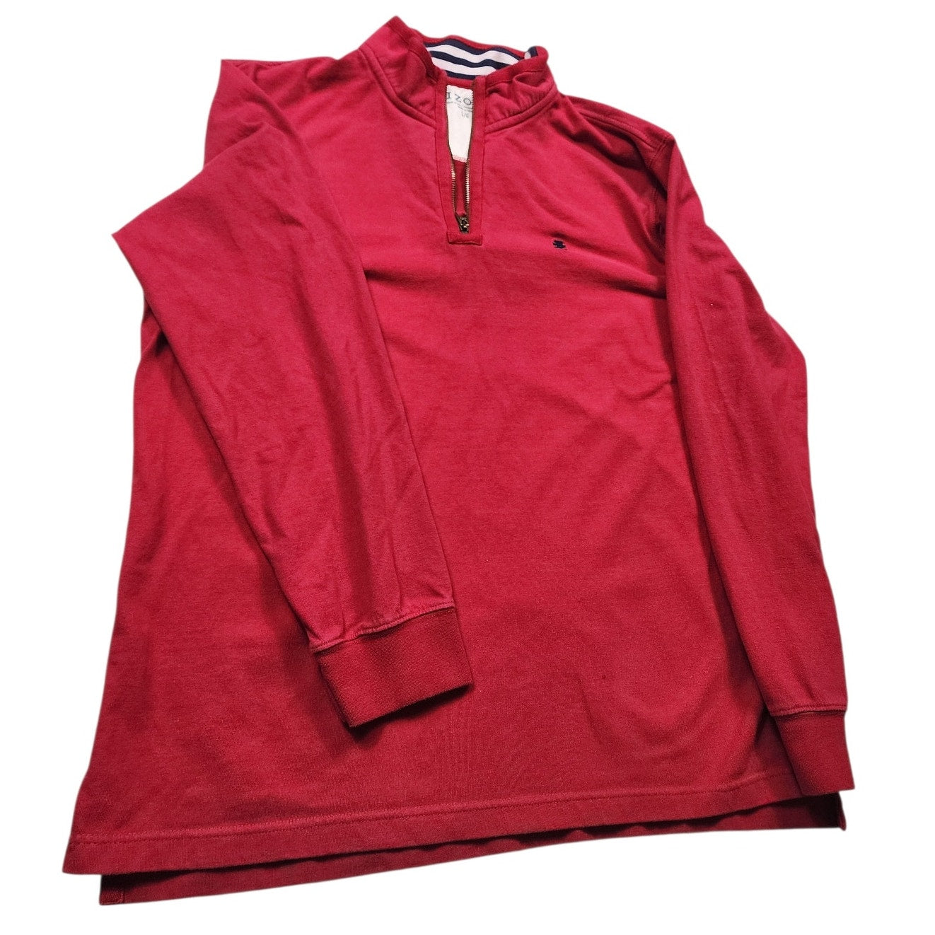 IZOD Sweatshirt Men Large Red Quarter Zip Pullover Casual Preppy Long Sleeve Y2K