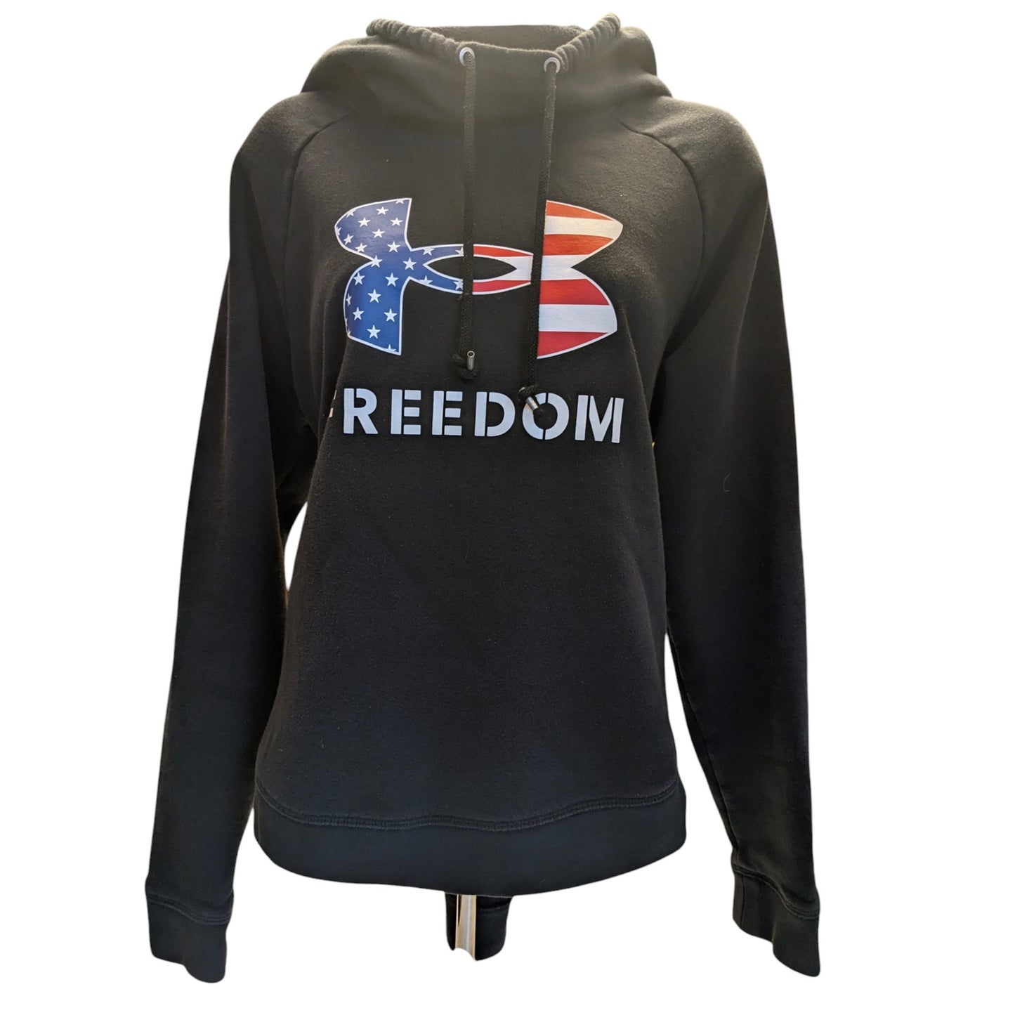 Under Armour Freedom Rival Hoodie Womens Large American Flag Patriotic USA