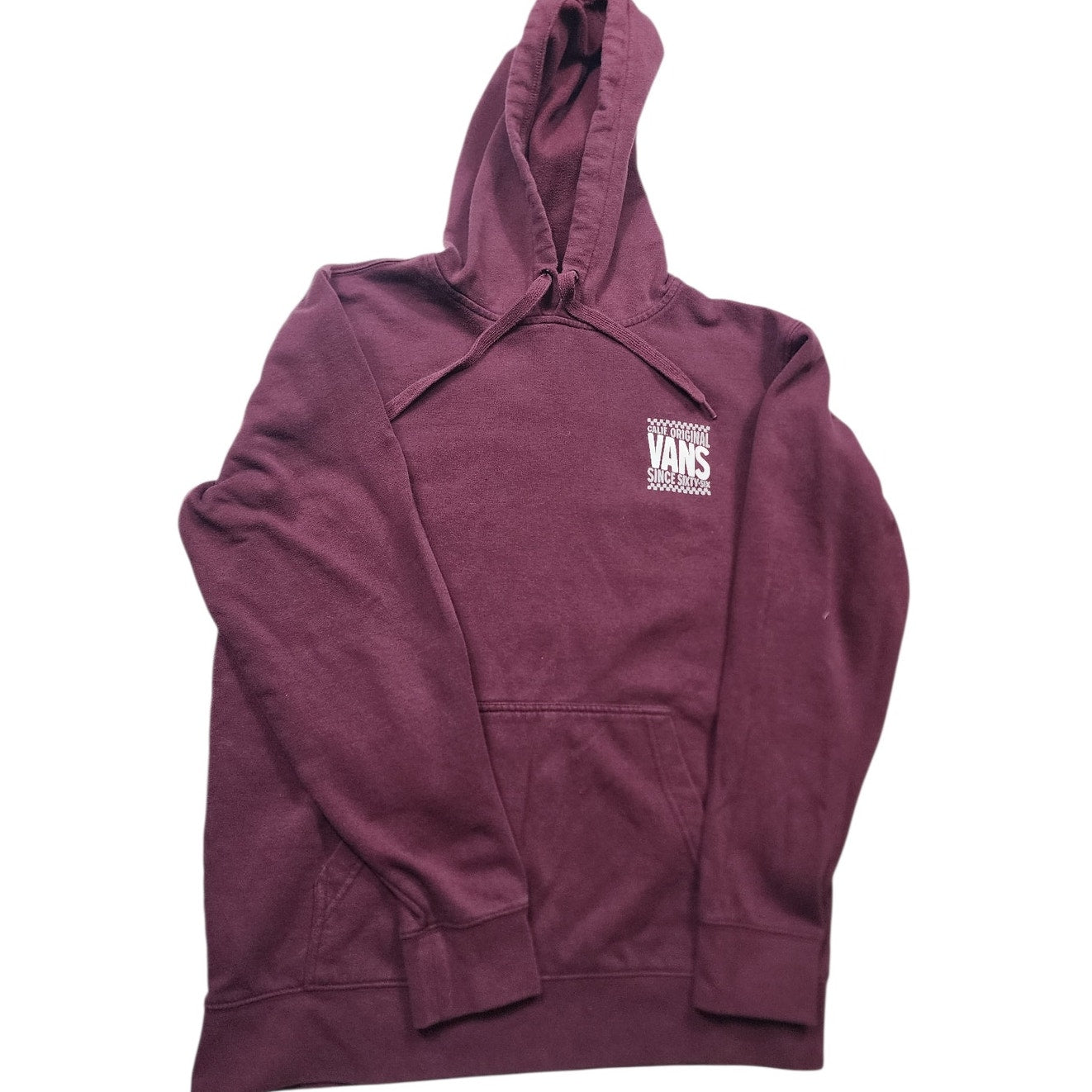 VANS Hoodie Mens Medium Women Large Maroon Pullover Sweatshirt California Skater