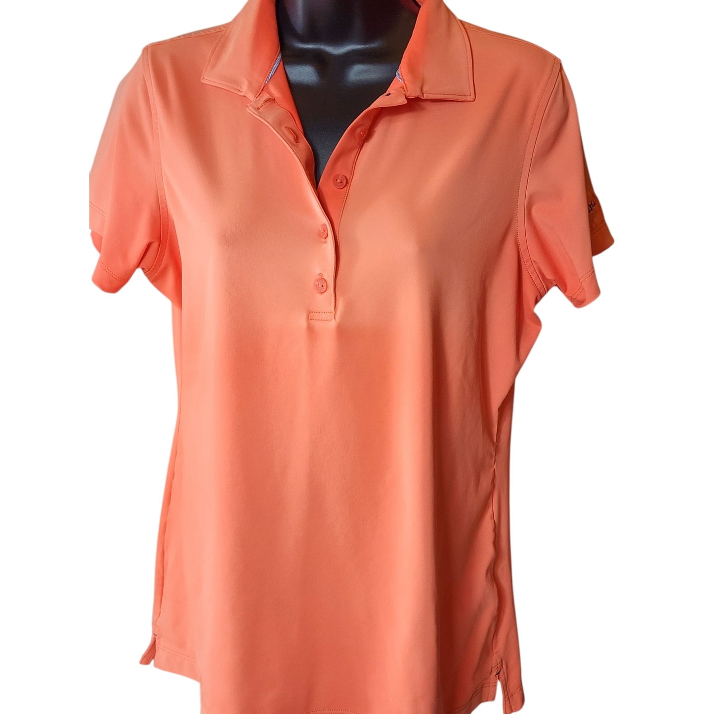 Peter Millar Golf Polo Shirt Womens Medium Coral Stretch Lightweight Activewear