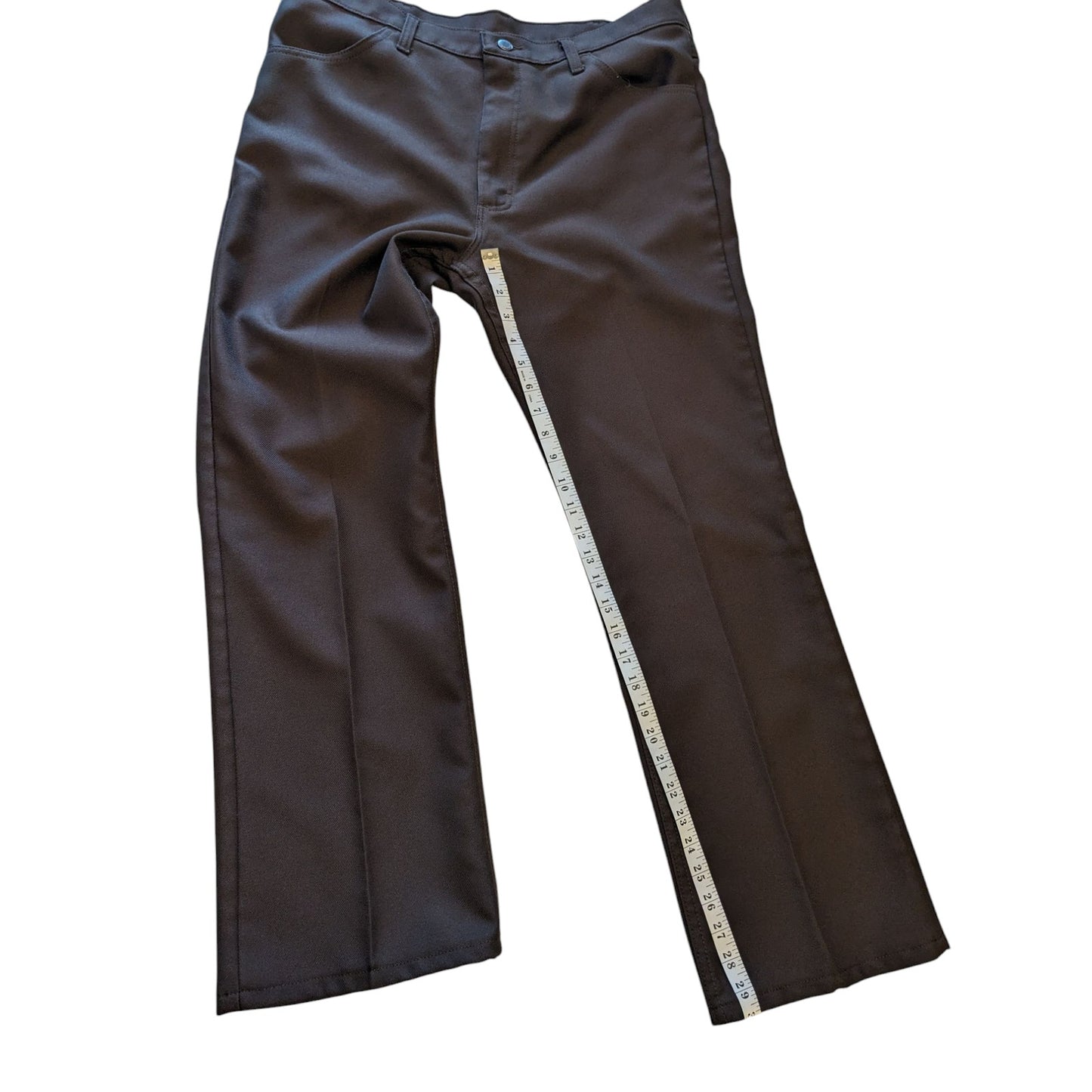Wrangler Pants Mens 38x30 Brown Workwear Western Wrancher Polyester Trousers \\