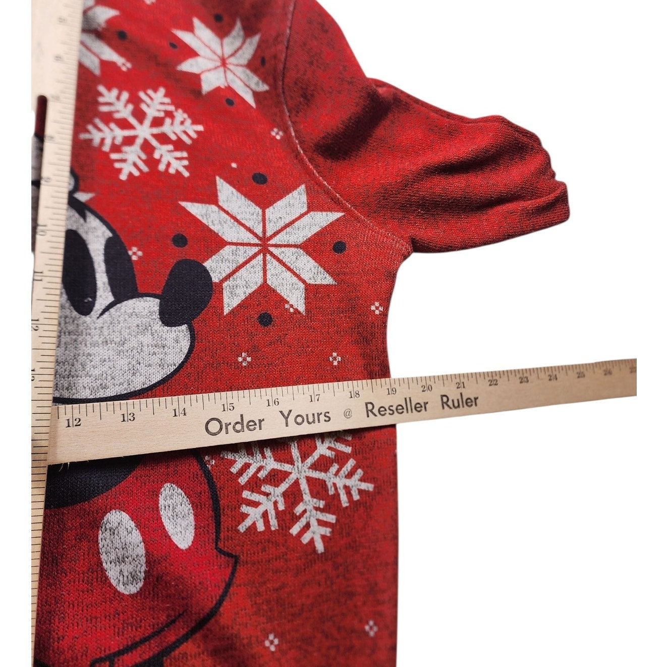 Disney Mickey Christmas Sweater Men Small Womens Medium Santa Hat Snowflake Ugly