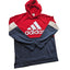 Adidas Hoodie Men Medium/Large RedNavy Colorblock Pullover Sweatshirt Streetwear
