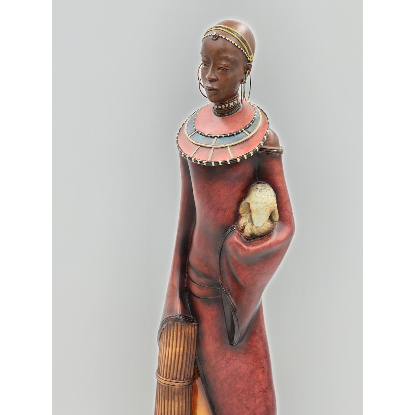 Stacy Bayne Africa Sculpture Village Life Dafina Gift Treasure Patina Tribal 21"