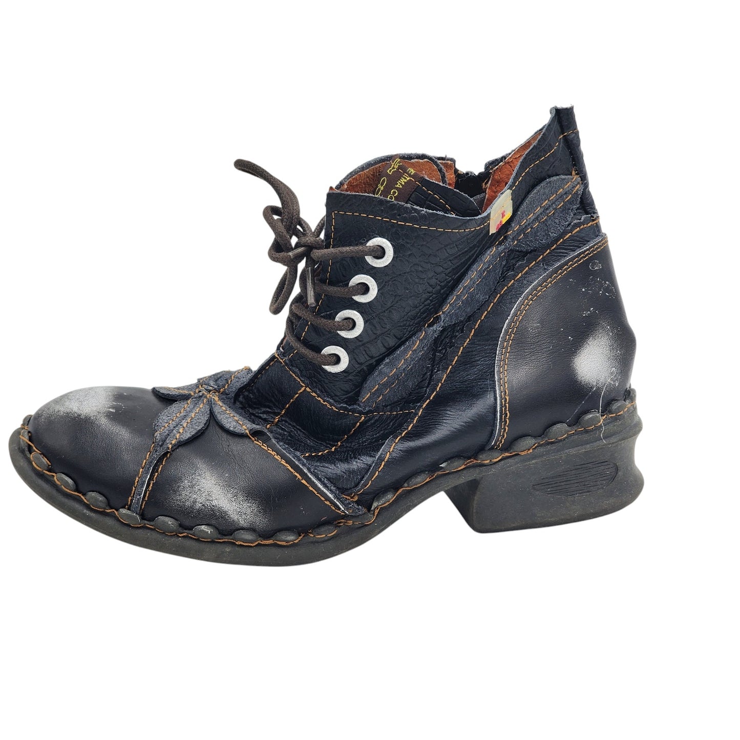 TMA EYES Ankle Boots Mens 8 Leather Germany Punk Grunge Boho Vintage Inspired