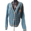 Taylor Swift 1989 Cardigan Womens Medium Large Blue Cable Knit Seagull Button