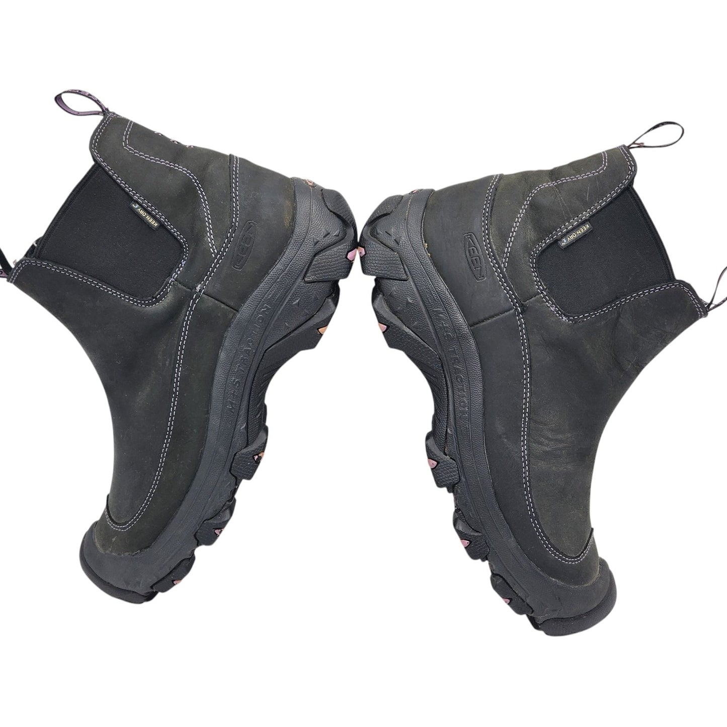 KEEN Boots Women 9 Dry Warm M+A Traction Leather Pull On 200g Chelsea Ankle 5299