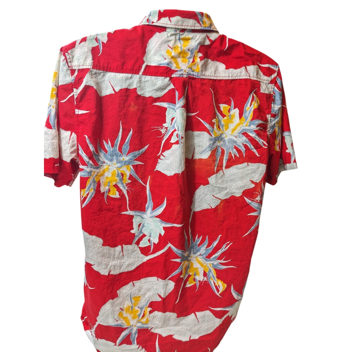 VANS Off the Wall Hawaiian Camp Shirt Mens Medium Tropical Floral Button Y2K