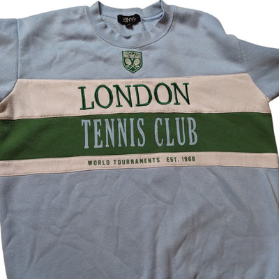 Vinyl Icons London Tennis Club Sweatshirt Women Large Colorblock Crewneck Sporty