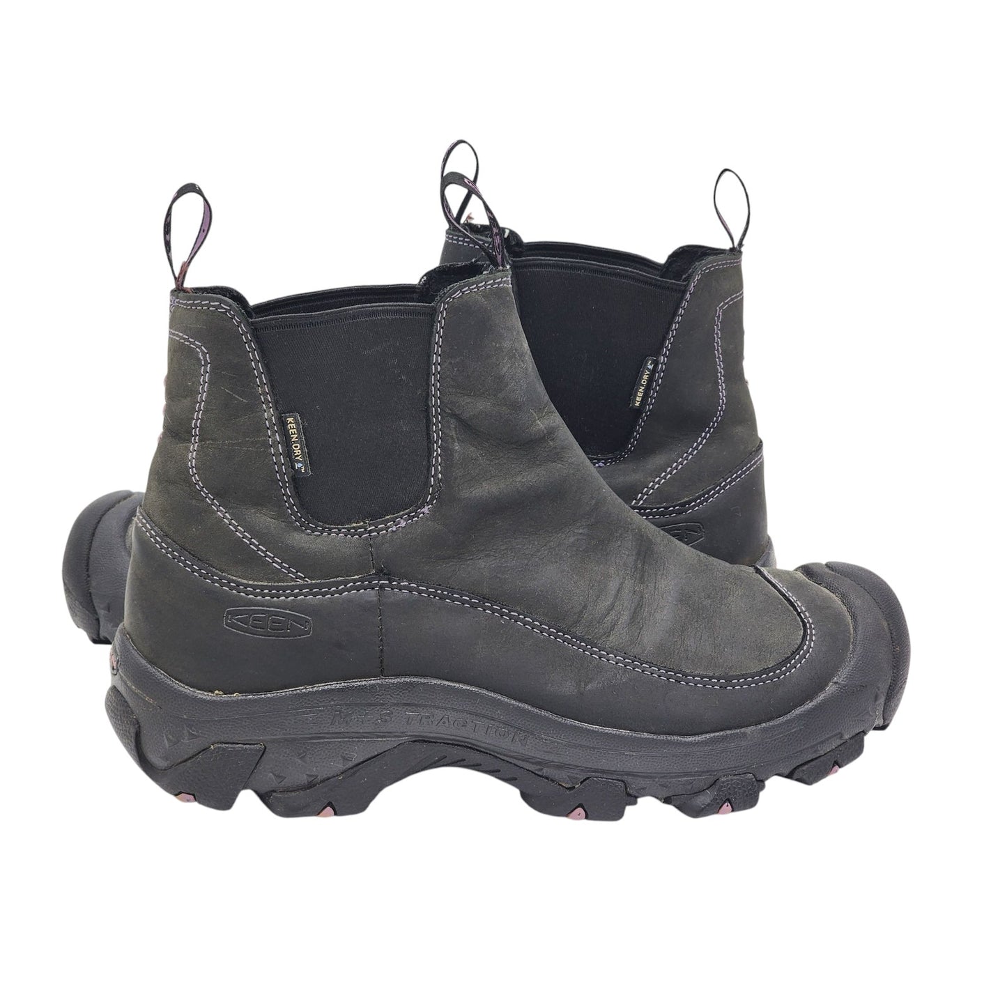 KEEN Boots Women 9 Dry Warm M+A Traction Leather Pull On 200g Chelsea Ankle 5299