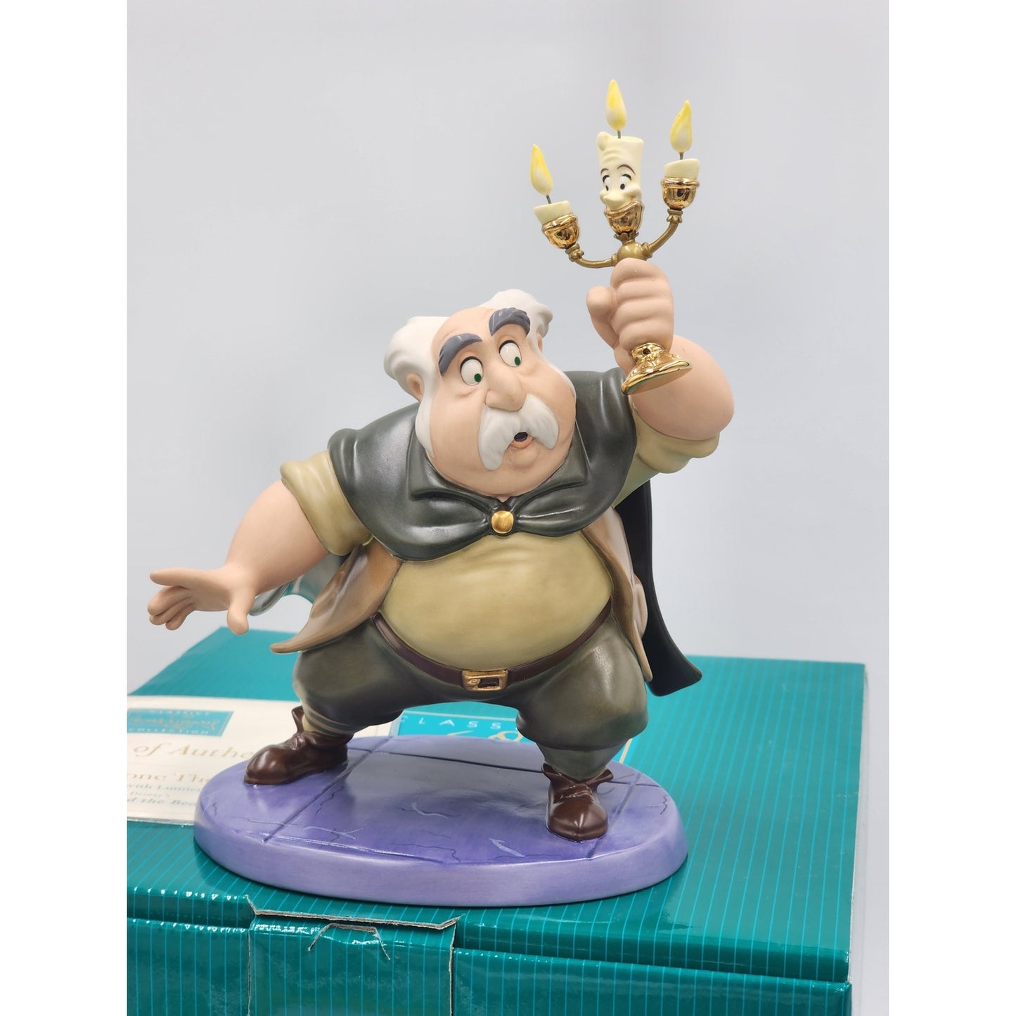 WDCC Beauty and the Beast Is Someone There? Maurice Lumiere Disney COA Box
